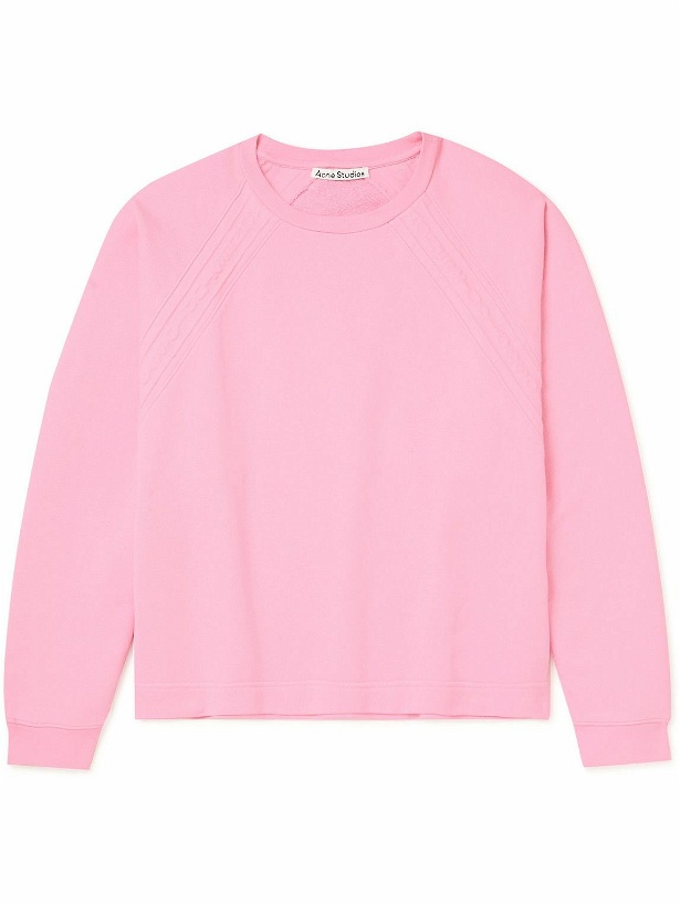 Photo: Acne Studios - Farmy Chain Cotton-Jersey Sweatshirt - Pink