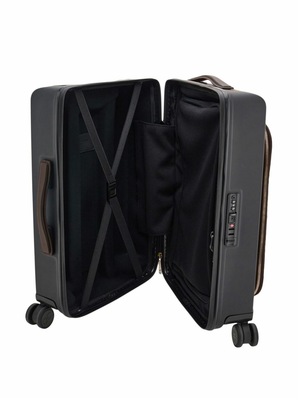 Ferragamo Brown Gancini Embossed Leather Suitcase