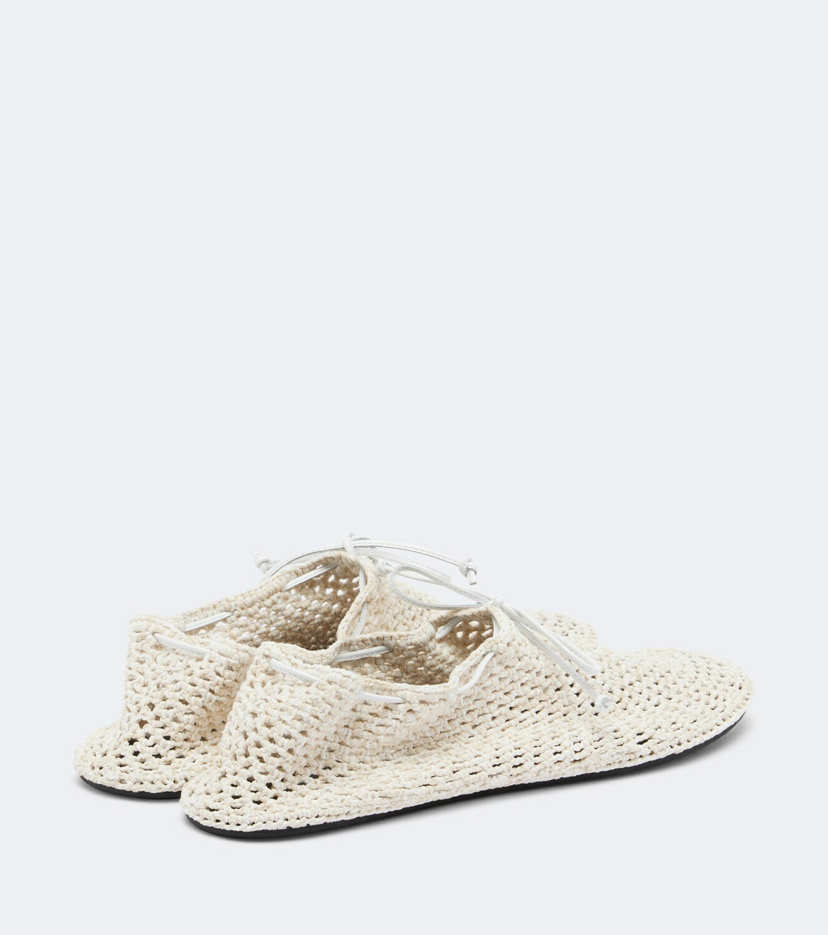 Christen Mandala crochet leather-trimmed flats