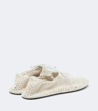 Christen Mandala crochet leather-trimmed flats