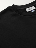 Carhartt WIP - Geo Script Logo-Embroidered Cotton-Blend Jersey Sweatshirt - Black