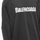 Balenciaga Men's Long Sleeve Oversize Logo T-Shirt in Black/White