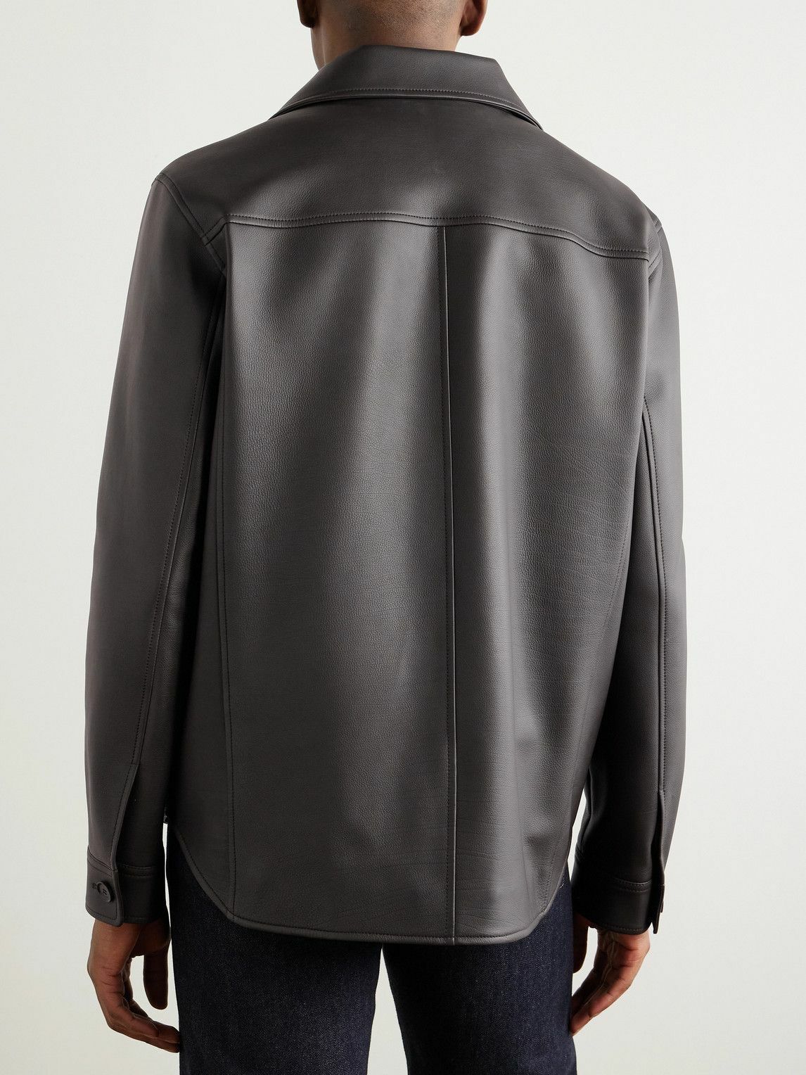 Loro Piana - Evandro Full Grain Leather Overshirt - Brown