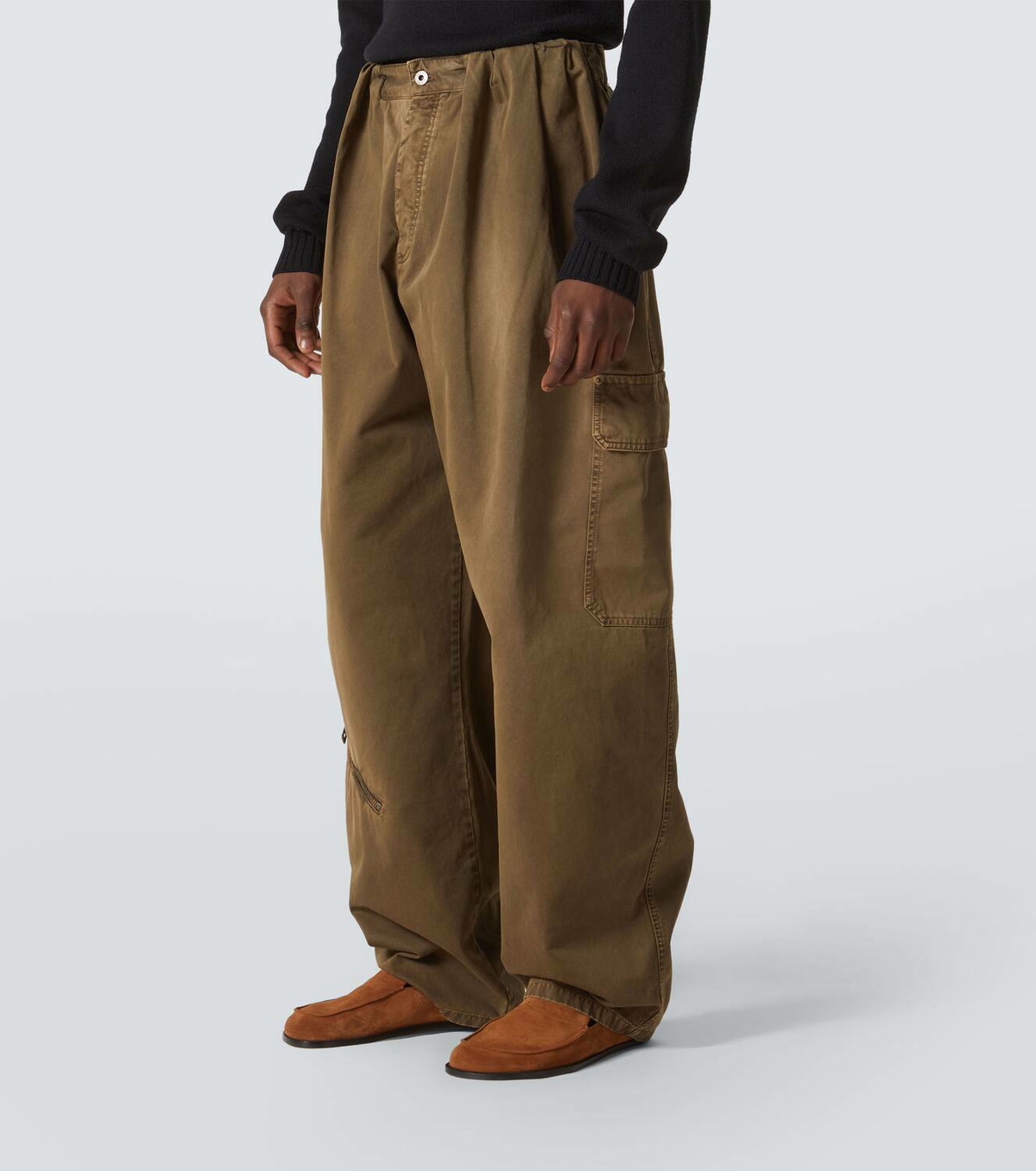 Loewe Balloon leather-trimmed cargo pants Loewe