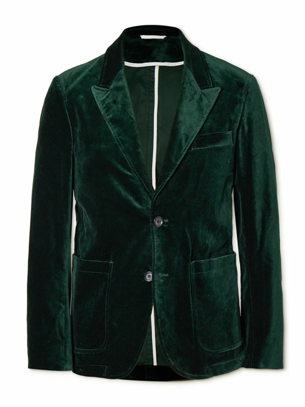 Photo: Oliver Spencer - Mansfield Slim-Fit Cotton-Velvet Suit Jacket - Green
