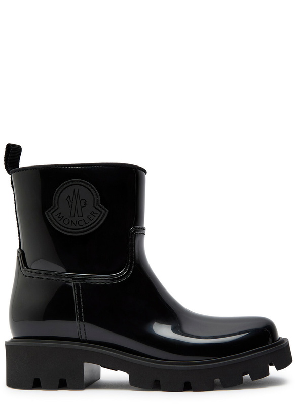 Photo: Moncler Kickstream Logo-appliquéd Rain Boots Black