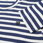 Comme des Garçons Play Men's Little Black Heart Long Sleeve Stripe in Navy