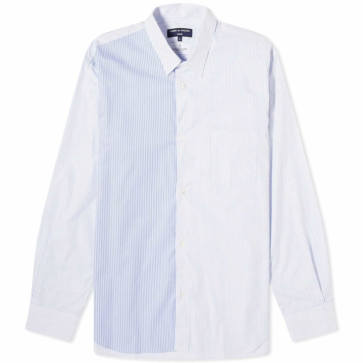 Photo: Comme des Garçons Homme Men's Multi Stripe Shirt in White/Sax/Navy