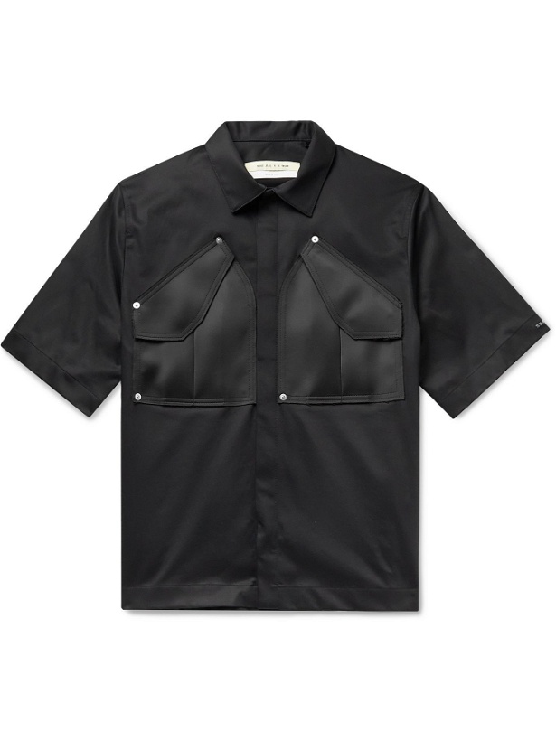 Photo: 1017 ALYX 9SM - Satin-Panelled Cotton-Blend Poplin Shirt - Black - M