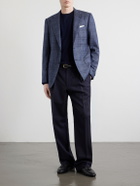 Caruso - Norma Checked Wool Blazer - Blue