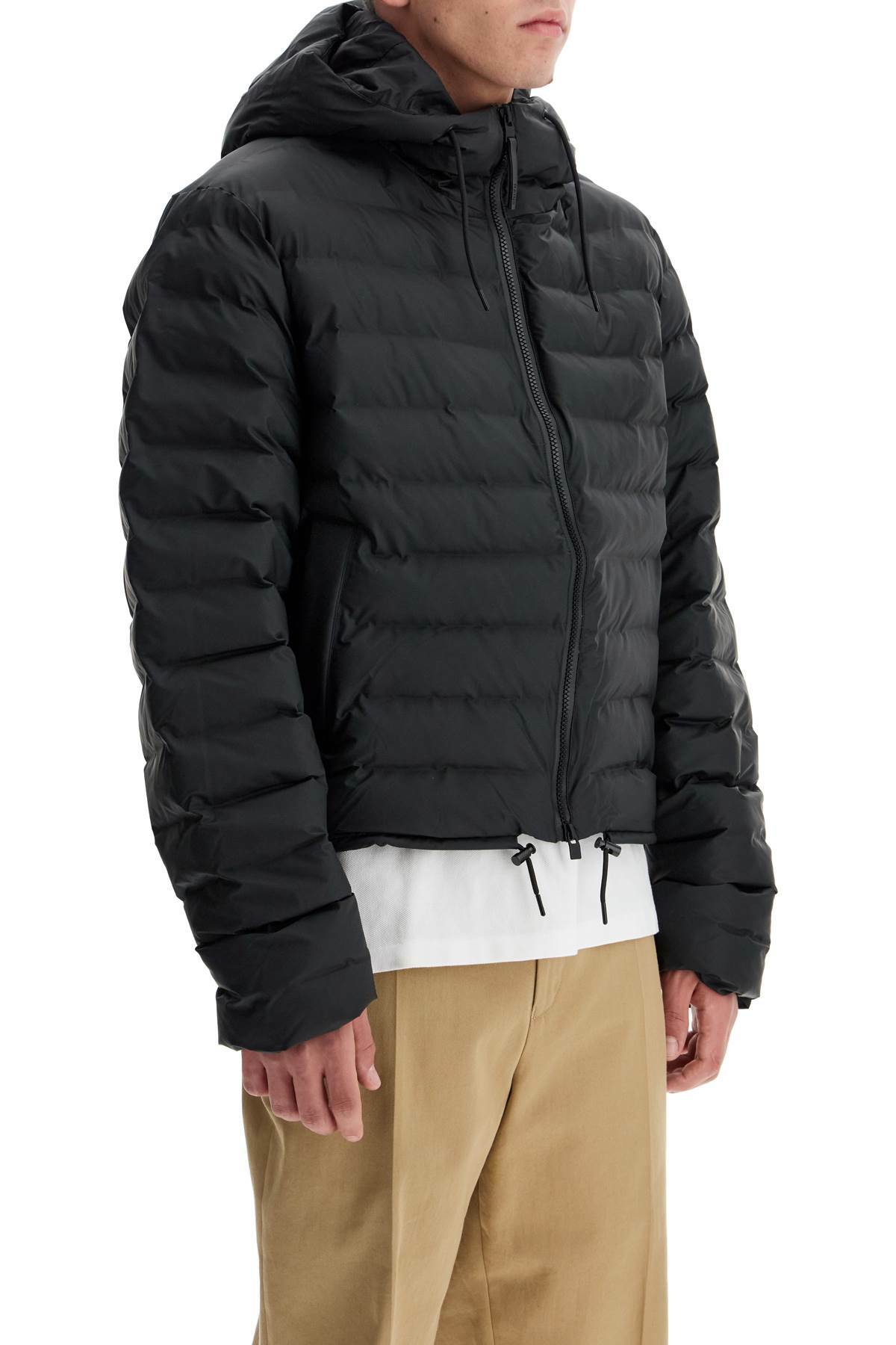 RAINS lohja short unisex puffer jacket Black