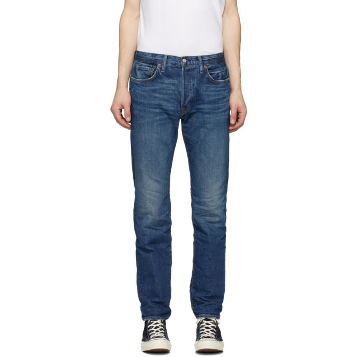 Photo: Re/Done Blue Straight Fit Jeans