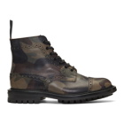 Junya Watanabe Khaki Trickers Edition Camo Print Boots