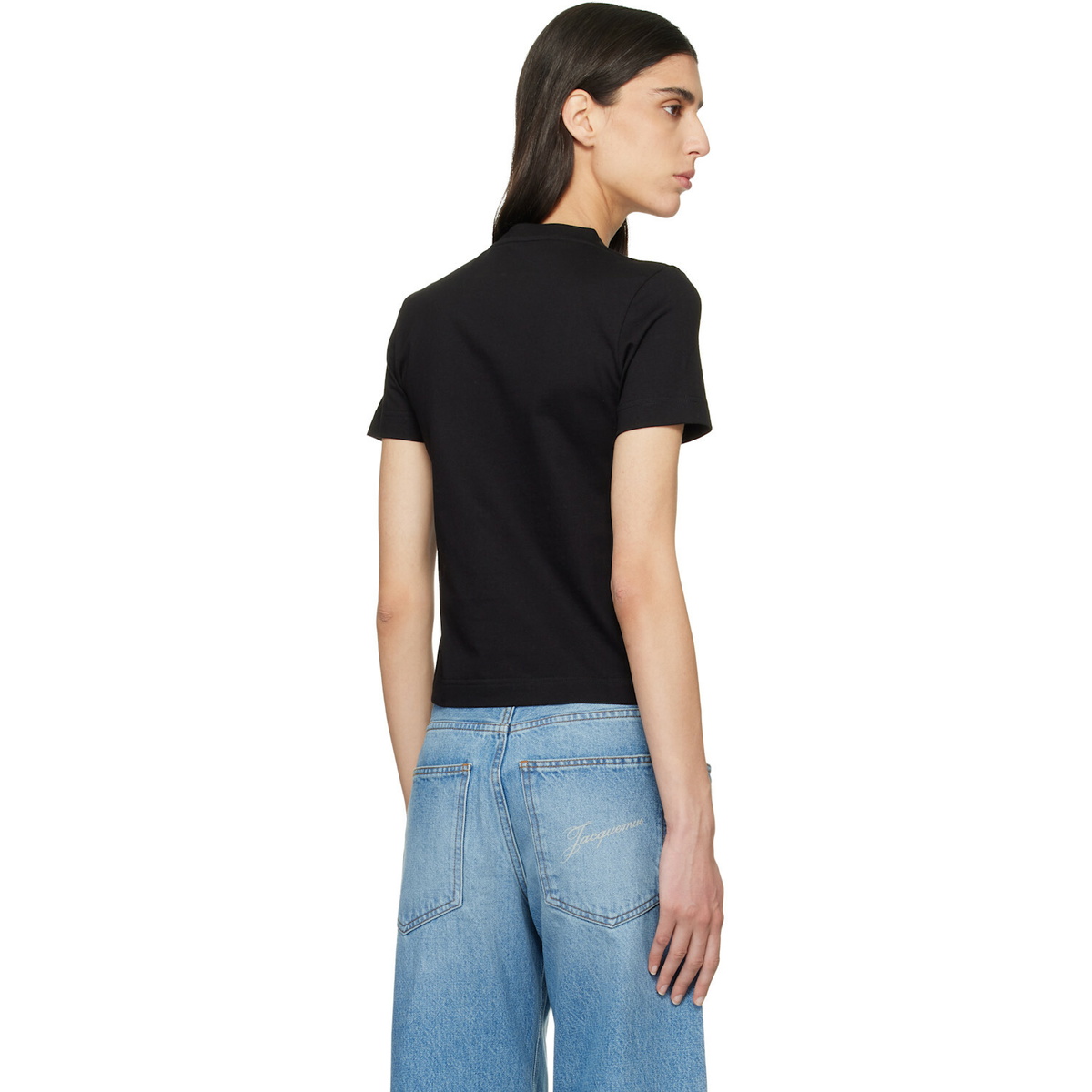 JACQUEMUS Black 'The Gros Grain short-sleeve' T-shirt