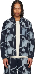 Wales Bonner Navy Theaster Gates Edition 'The Jet Zip' Denim Jacket