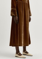 BY Malene Birger Boshan Velvet Midi Skirt Brown
