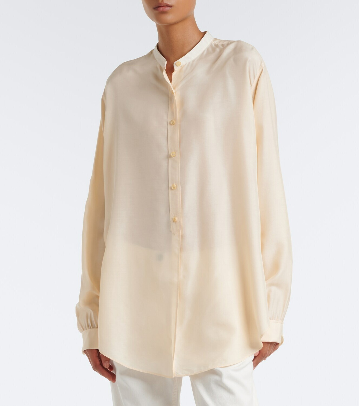 The Row Lula silk satin shirt