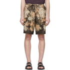 Dries Van Noten Brown and Multicolor Piper Shorts