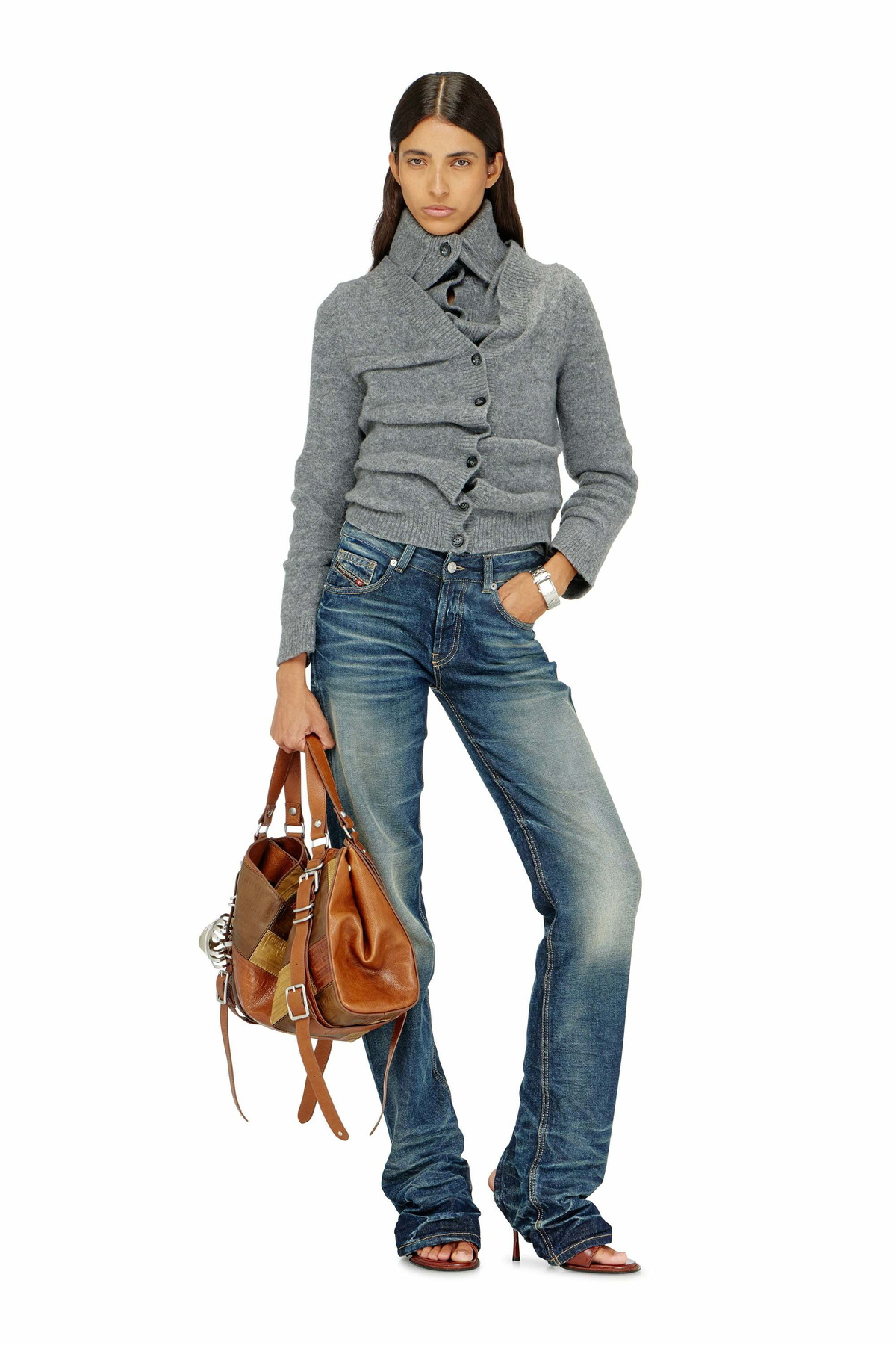 Diesel Regular Jeans Regular Waist D-Heel, Medium blue, Button fly