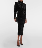 Alexandre Vauthier Velvet turtleneck maxi dress