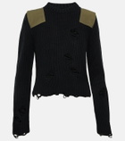 MM6 Maison Margiela Distressed cotton and wool sweater