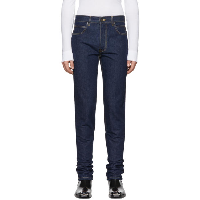 Photo: Calvin Klein 205W39NYC Blue High-Rise Straight Jeans