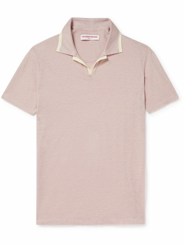 Photo: Orlebar Brown - Felix Linen-Jersey Polo Shirt - Pink