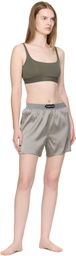 TOM FORD Gray Stretch Silk Satin Boxer Shorts