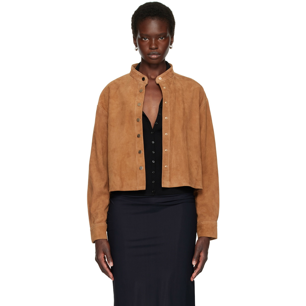 Nour Hammour Tan Lucien Suede Jacket