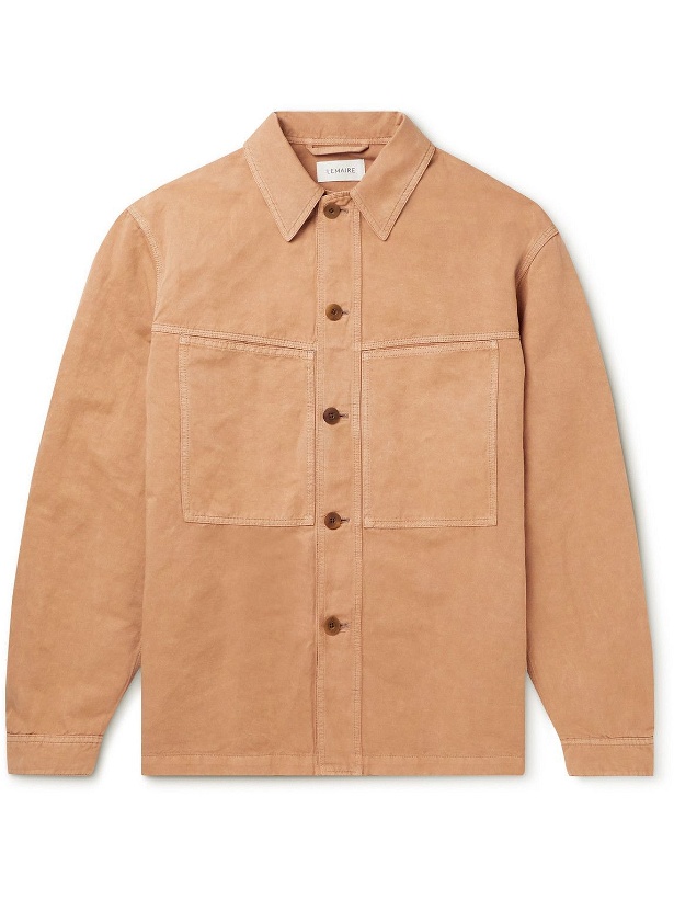 Photo: Lemaire - Garment-Dyed Cotton and Linen-Blend Twill Shirt Jacket - Brown