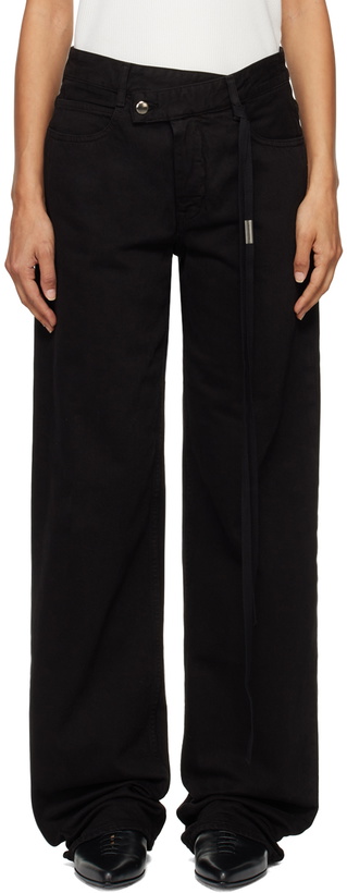 Photo: Ann Demeulemeester Black Meya 5-Pockets Asymmetric Waistband Jeans