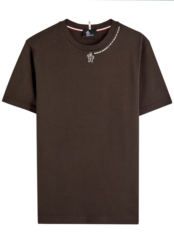 Photo: Moncler Grenoble Logo-appliquéd Cotton T-shirt Brown