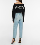 Balmain - Off-shoulder wool-blend sweater