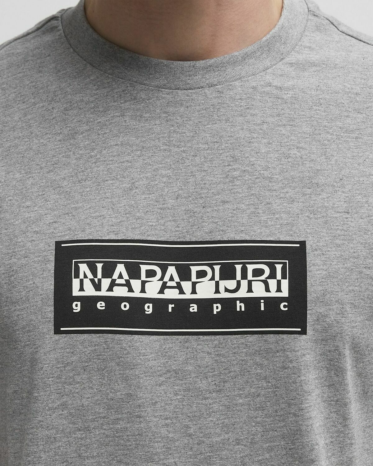Napapijri S-BOX LOGO SS TEE Grey Mens Shortsleefe