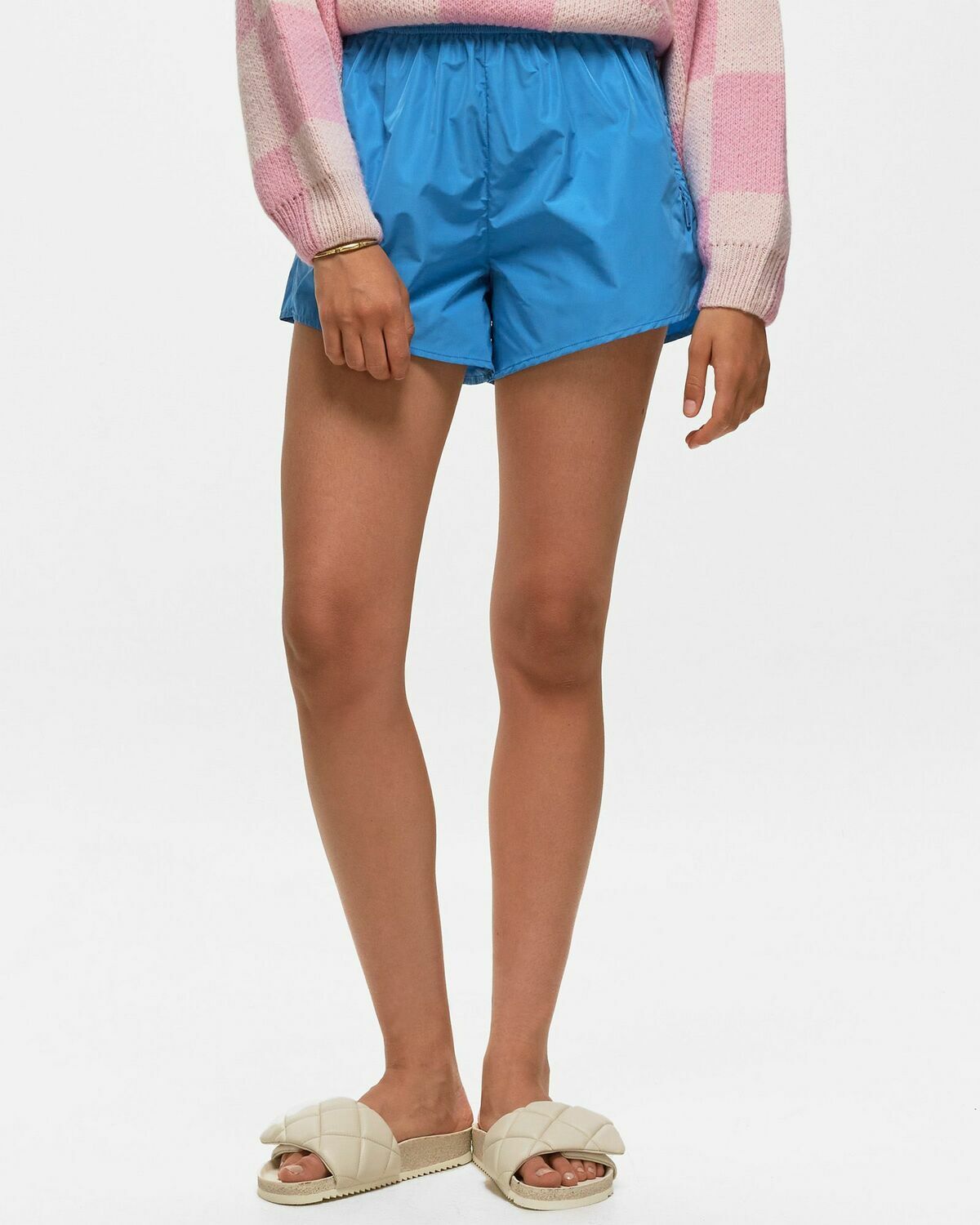 Stine Goya Oska, 1770 Shiny Taffeta Blue Casual Shorts