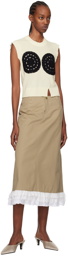 Sandy Liang Taupe Tristen Midi Skirt