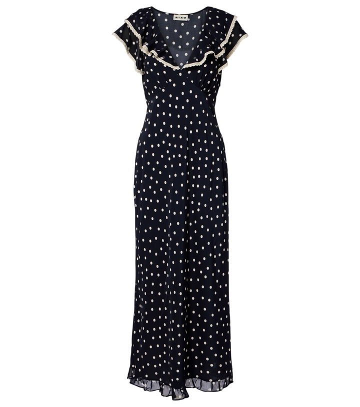 Photo: Rixo Bethea polka-dot crêpe de chine midi dress