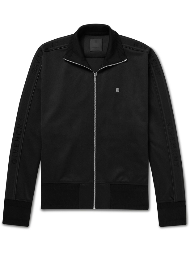 Photo: Givenchy - Logo-Jacquard Webbing-Trimmed Tech-Jersey Track Jacket - Black