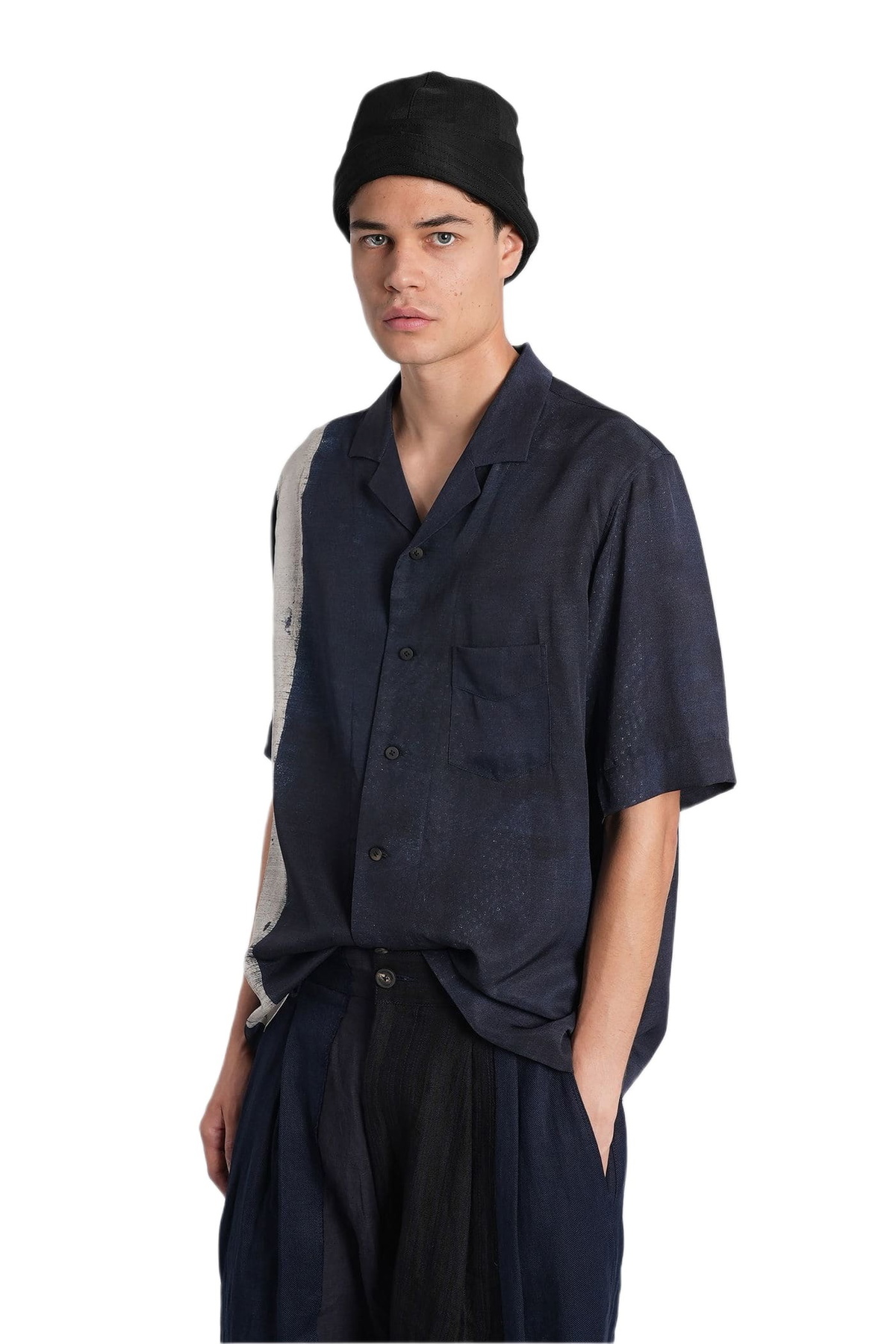 Ziggy Chen Shirt In Blue Silk