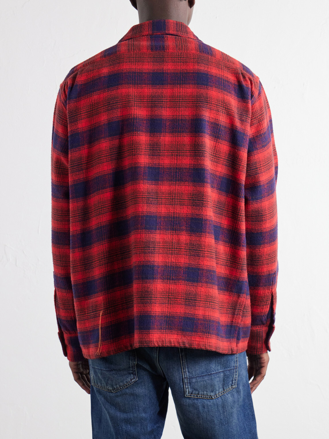 Fortela - Baker Camp-Collar Checked Cotton Shirt - Red
