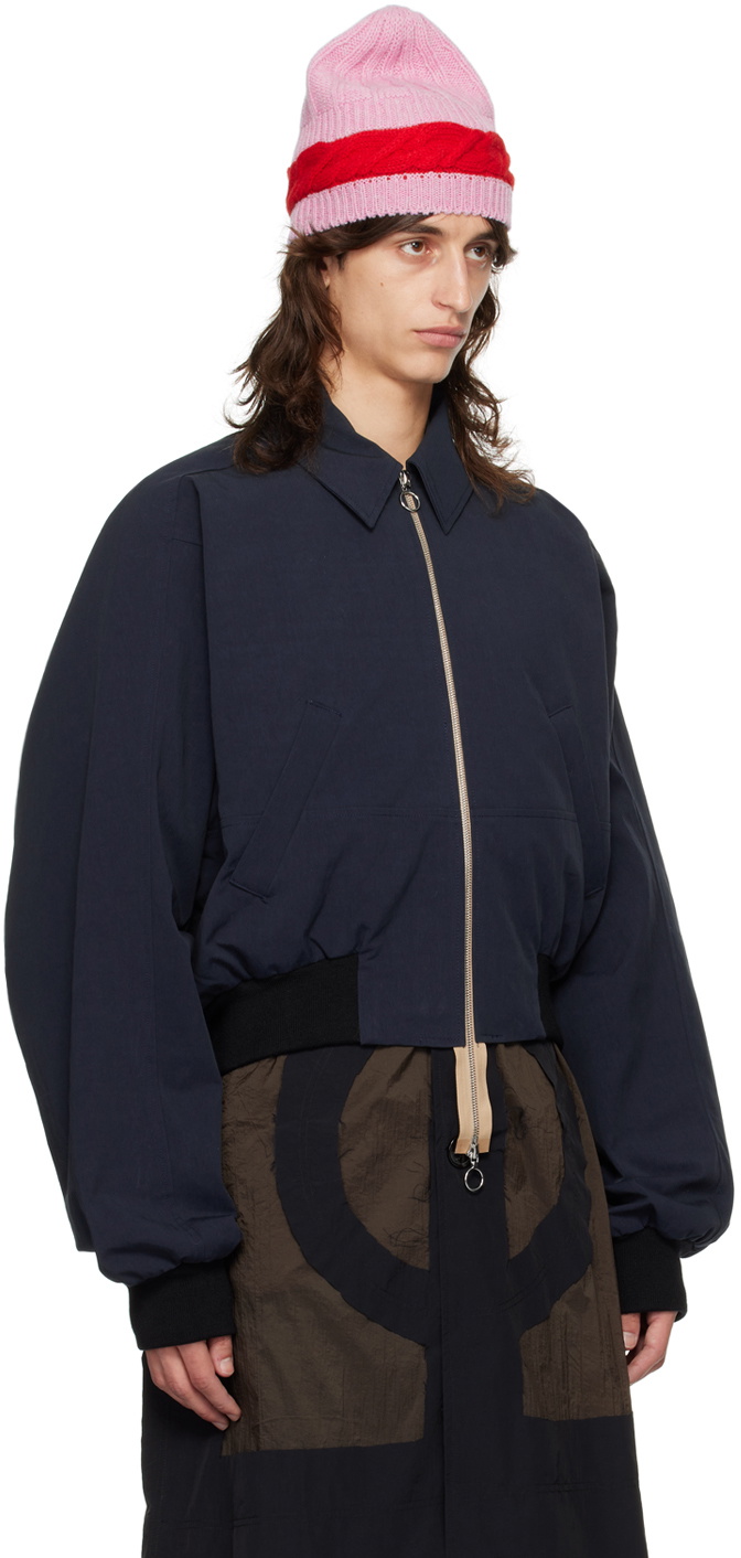 Edward Cuming Navy Bottom Heavy Bomber Jacket