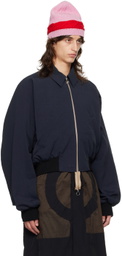 Edward Cuming Navy Bottom Heavy Bomber Jacket
