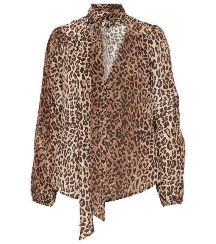 Photo: Rixo Moss leopard-print silk blouse