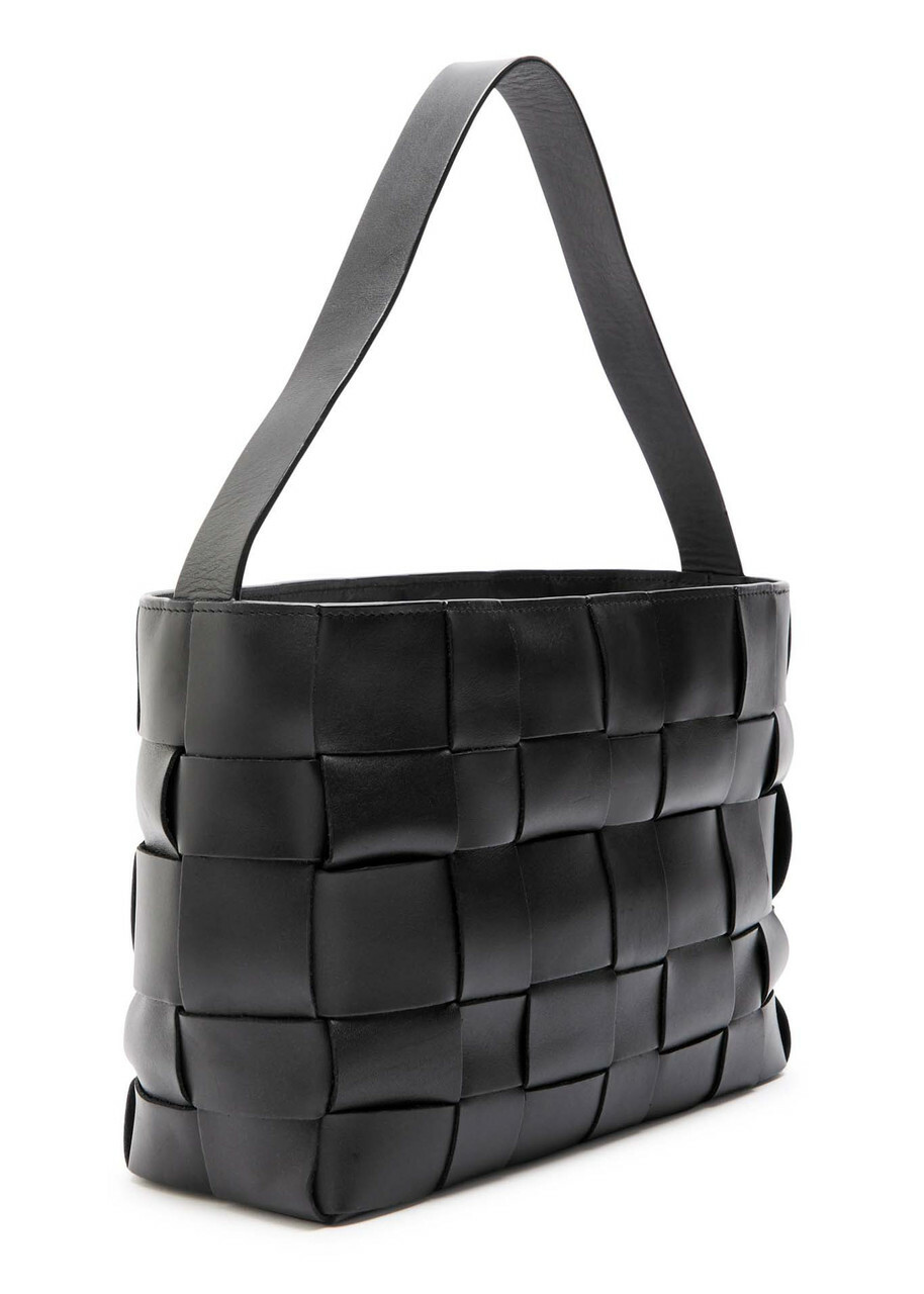 ST. Agni Woven Mini Leather Tote - Black - One Size