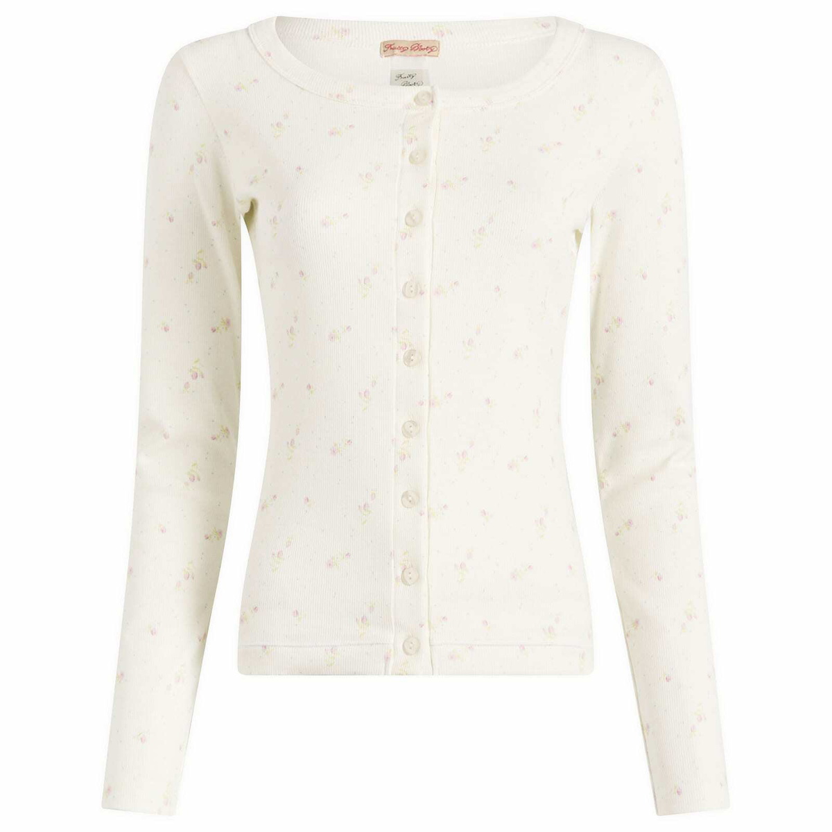 Fruity Booty Women's Ditsy Floral Cardigan in White
