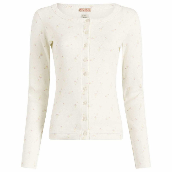Photo: Fruity Booty Women's Ditsy Floral Cardigan in White