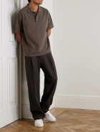 FRAME - Cotton-Piqué Polo Shirt - Brown