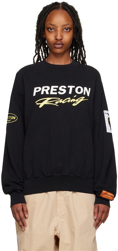 Photo: Heron Preston Black 'Preston Racing' Sweatshirt