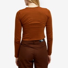 Calvin Klein Women's Long Sleeve Seasonal Mono Logo T-Shirt in Fudge Brown