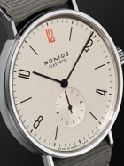 NOMOS Glashütte - Tangente 38 Limited Edition Hand-Wound 37.5mm Stainless Steel and Canvas Watch, Ref. No. 165.S50